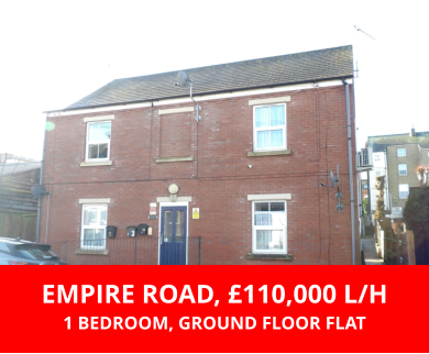 EMPIRE ROAD, £110,000 L/H 1 BEDROOM, GROUND FLOOR FLAT