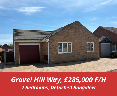 Gravel Hill Way, £285,000 F/H 2 Bedrooms, Detached Bungalow